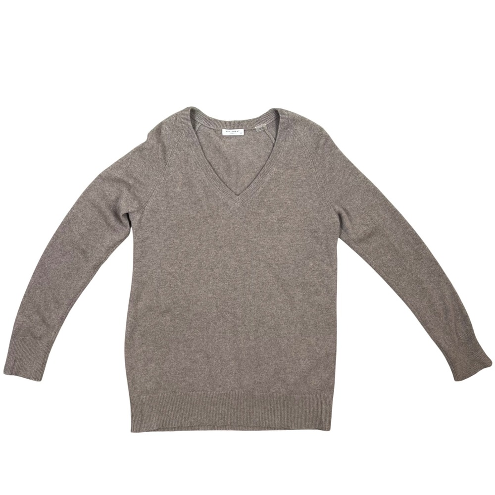 Equipment Femme Womens 100% Cashmere V-Neck Sweater Taupe Brown Small U10-S002